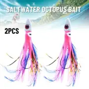 Artificial UV long tail Squid Skirt Lure Fishing Tackle Saltwater Octopus Bait