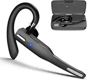 FYKEY Bluetooth Headset for Mobile Phone, Hands Free Bluetooth Earpiece Wireless V5.1 with Charging Case, Single Ear Bluetooth Earphones with Microphone Noise Canceling for Business Office