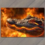 MAGNET Alligator from Hell Fire Evil Unusual Demon Devil Animal Funny Unusual