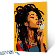 Black Girl with Dreadlocks Paint by Number Kits Canvas Acrylic Paint DIY Oil ...