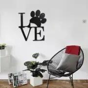 Metal Love with Dog Paw Wall Art Decor Bedroom Living Room Decorations Dog Room