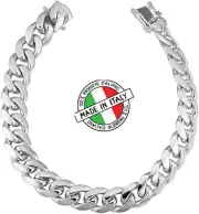 Italian Solid Miami Cuban Link Bracelet 925 Sterling Silver 10.5mm 8.0in 3.2oz
