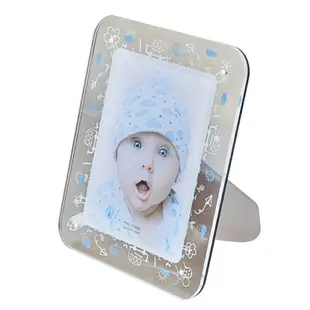 兒童可愛7寸水晶相框擺臺寶寶照片透明卡通像框架樹脂玻璃磁吸