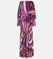 [Pucci] Pucci Iride silk maxi dress AU 10 multicoloured