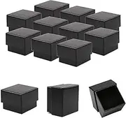 [WDEY] 20 Pcs Square Ring Box, 1.97 x 1.97 x 1.57” Kraft Earring Ring Boxes,Square Cardboard Jewelry Gift Boxes Black Small Earring Ring Gift Box with Foam Insert for Wedding Propose Jewelry Packing