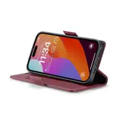 For iPhone 14 Pro Max Butterfly Buckle Litchi Texture RFID Anti-theft Leather Phone Case - Wine Red