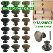 UP 24X Cabinet Knob Round Bedroom Cupboard Handles Drawer Single Pull Antique AU