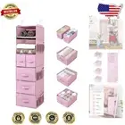 Compact Closet Organizer: 6 Shelves & 5 Removable Drawers for Baby & Dorm Rooms