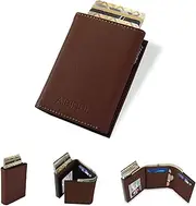 [Aibirui] Small wallet for women(RFID wallet women),Compact Bifold Luxury Ladies Wallet with ID Window for Credit card wallet,Cash wallet,Coin purse for women,Small wallet women(Pink), Brown, SMALL,