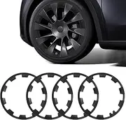 Alloy Edge Rim Protectors |20 Inch Wheel Rim Protector All-in-one Rim Hubcaps Cover Protection Accessories, Guard Scratch Curb Rash, Wheel Edge Trim Set of 4 (Black)