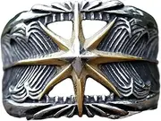 [WEAV] Octagram Ring Feather Men Ring Hollow Punk Rock Rap For Biker Male Friend Jewelry Creative Gift Vintage