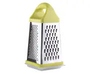 Box Grater, Stainless Graters with 4 Sides Nonstick Coating for Parmesan Cheese, chocolate, Non-Slip Base-Yellow