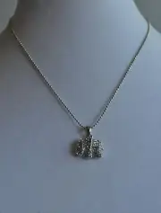 KIRKS FOLLY ELEPHANT CRYSTAL NECKLACE IN SILVER TONE