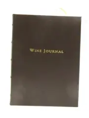 Wine Journal Leather Bound Hardcover Tabbed Notebook 9" Graphic Image Brown $94