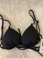 RVCA Black Solid TRIANGLE BIKINI SWIM TOP Small/ 8 NEW! $45