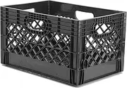 Milk Crate for Household Storage: The Ultimate Storage Tote for Groceries, Garages, Kayaking & Outdoor, Stackable Storage | Black, Plastic, 13" x 11" x 19”, (MC24)
