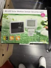 2 PACK 80 SMD LEDs Solar Powered White Motion Sensor Security Light Flood 60 100