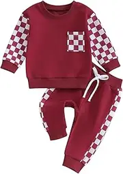 [BemeyourBBs] 0-3T Newborn Infant Baby Girl Clothes Cute Print Long Sleeve Sweatshirt Top and Pants Set 2 Piece Outfit