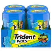 Vibes SOUR PATCH KIDS Sugar-Free Gum, Blue Raspberry, 4 Bottles, 160 Pieces