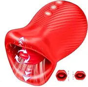 Clitoral Licking Tongue Vibrator Adult Rose Sex Toy, G Spot Vibrator with 8 Tongue Licking & 10 Vibrating Modes, Nipple Anal Clitoral Stimulation Quick Orgasm for Women Couples Female Sex Toys