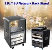 16U Portable Rolling Network Rack Open Frame Server Rack Free Standing Cabinet