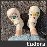 在飛比找蝦皮購物優惠-【Eudora】防水鞋 洞洞鞋 雲朵拖鞋 布希鞋 懶人鞋 涼