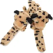 Totority 2pcs Plush Leopard Slap Bracelets for Fun Animal Party Favors Easy to Use Slap Wristband for Birthdays Halloween and Celebrations