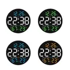 Digital Wall Clock Electronic RGB Night Light for Bedroom Living Room Office
