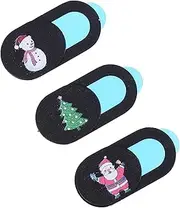 Homoyoyo 3PCS Christmas Theme Webcam Cover Slide Peeping Camera Protector for Laptops Tablets Smartphones Ultra Stylish for Personal Security