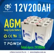12V 200AH SLA Battery Pack 6x 2V 200AH Deep Cycle AGM Battery 120AH 150AH
