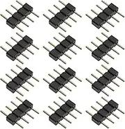 SING F LTD 100PCS 4 Pin LED Strip Connector Male to Male Adapter Plug for RGB 5050 3528 2835 LED Light Strip LED Ribbon Lamp LED TV Backlight Black