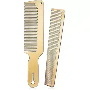Barber School Stylist Hair GoldFX Metal Comb Set Clipper Comb & 7 Cutting Comb