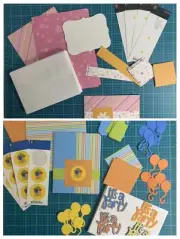 Lot 2 Invitations Card Making Kit DIY Kids Birthday Notecard Pebbles Inc New