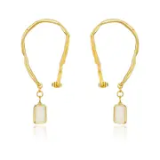 Culturesse Echo Artsy 75mm Ear Frame Earrings Titanium Steel 18K Gold Plating