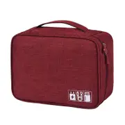 Digital Accessories Storage Bag USB Charger USB Cable U Disk Organizer Travel Bag WINERED COLOR