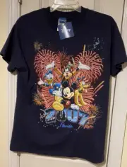 Disney Florida 2007 Mickey Mouse Donald Duck Goofy Firework T-shirt Child XL