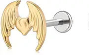 [limerencia] F136 Titanium Hypoallergenic Piercing Jewelry 18G 6mm 8mm 10mm Flat Back Earring Internally Threaded Implant Grade Climber Stud Crawler Earring For Cartilage,Tragus,Helix,Conch,Nose,Lip(1pc)