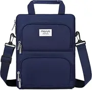 MOSISO 360 Protective Vertical Tablet Shoulder Bag Compatible with iPad Pro 12.9 inch M2 & M1 (6th/5th/4th/3rd Gen) 2022-2018,Surface Pro 12.3 inch X/7/6/5/4/3/2/1 with 2 Curved Pockets, Navy Blue