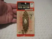 Vintage TRINE Decorative Gold Tone Metal Electric Push Button Lighted Doorbell