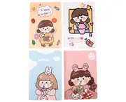 aerkesd 4Pcs A5 Notebooks Smooth to Write Cartoon Pattern Cover Portable Paper Mini Notepads for Students-4