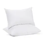 Hacienda 100 Percent Cotton Pillow Cover with 800g Poly Fill, Hypoallergenic, Antibacterial, and Cooling Technology 2 PK