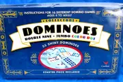 NEW Dominoes Double Nine Metal Box JUMBO 55 Pieces, Complete CARDINAL sealed Vtg