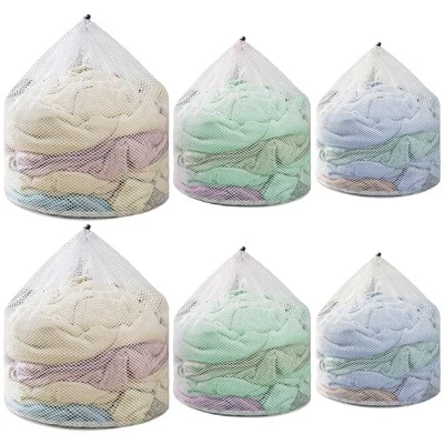 3Pcs Laundry Mesh Wash Bags, Drawstring Net Laundry Bag for Washing Machine, ...
