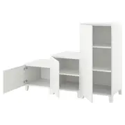 PLATSA wardrobe with 3 doors, white/Fonnes white, 180x57x133 cm