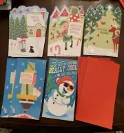 10 Hallmark Christmas Cards Gift Card Money Holder + Envelopes