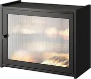 FILWH Bread Box Double Layer Large for Kitchen Countertop Large Bread Box Capacity Bread Storage Bin Farmhouse Breadbox Organizer with Window Bread Holder Cupboard Container Bamboo Black