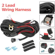 2 Lead Wiring Harness Kit LED Light Bar 12V 40A Relay Fuse ON-Off Switch