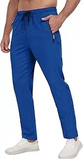 [Zoofly] Men's Sweatpants Lightweight Workout Pants with Zipper Pockets Elastic Waist Athletic Pants for Men Exercise Jogging Hiking