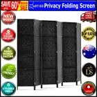 Artiss 6 Panel Room Divider Screen Privacy Timber Dividers Woven Stand New Black