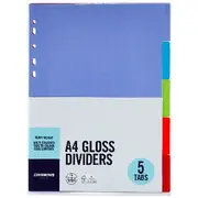 J.Burrows A4 5 Tab Gloss Dividers